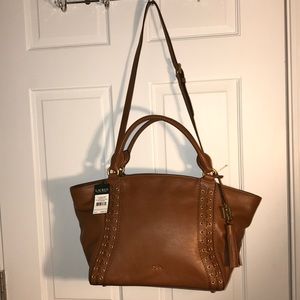 Authentic Ralph Lauren Brown Leather Handbag
